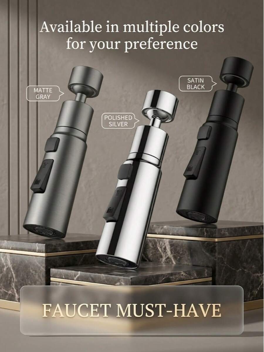 3-Mode Kitchen Faucet Aerator Replacement Nozzle, 360° Rotating High Pressure Water Tank Spray Gun Accessory, Anti-Splash Water-Saving Nozzle, Suitable For Kitchen And Bathroom Accessories
