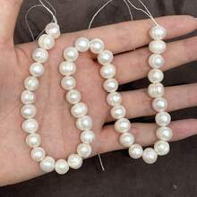 1String Natural Freshwater A Pearl Beads Near Round Potato Shape Isolation Loose Beaded For Jewelry Making DIY Charm Bracelet Necklace Accessories - White - View 7