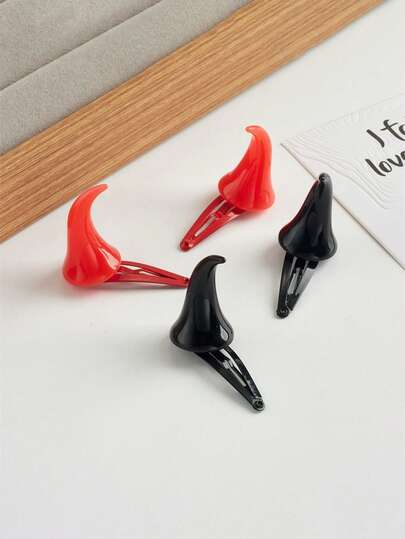 Halloween New Fashion Hair Clip, Red Devil Horns, Unisex Children's Little Devil Costume Hair Accessory