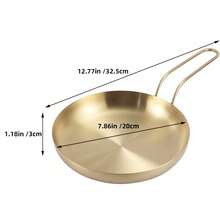 Golden Stainless Steel Frying Pan, Non‑Stick Skillet With Long Wire Hollow Handle,Easy To Clean, Multi‑Purpose Egg & Steak Frying Pan, Kitchen Cookware,Urable Kitchen Cooking Pan For Gas & Electric Stove - View 9