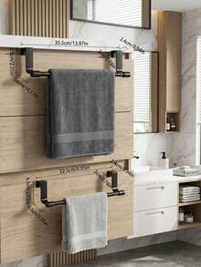 Giá treo khăn cửa không cần khoan bằng thép không gỉ, móc treo cửa tủ/tường tiết kiệm không gian, phù hợp cho phòng tắm và bếp, đồ dùng lưu trữ sắp xếp trong nhà - Nhiều màu - Xem 9