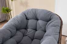 Outdoor Rattan Rocking Chair,Padded Cushion Rocker Recliner Chair Outdoor For Front Porch, Living Room, Patio, Garden, Gray - A - 查看 9