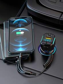 3.1A Multi-Function Car Charger & Car Media Player - Black - View 2