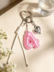 MIYIN 3D Printer Number Bag Charms(0-9),Cute Bubble Letter Pendant For Handbags With Key Ring & Heart Decoration,Unisex,Bag Charms Accessories For Backpack - Pink - View 20