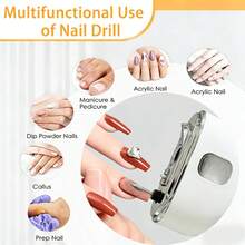2-In-1 Electric Nail Clipper And Polisher, 3-Speed Adjustable Speed With LED Lights, Anti Pinch Design And Dust Collector - USB Charging, Long-Lasting Battery, Professional Nail Tool, Suitable For All Ages, Ideal For Daily And Holiday Gifts - 多色 - 查看 3