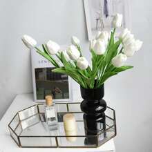 3/10/150pcs Realistic Touch Tulip Decorative Flowers, Home Decor Flowers, Wedding Bouquet, Suitable For Bouquets, Corsages, Wristlets, Wedding Arches, Party Decor, Gift Decor, Restaurant Tabletop Decor - White - View 9