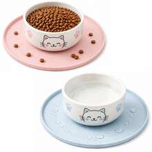 1pc Pet Waterproof Bowl Mat, Cat/Dog Bowl Placemat, Non-Slip Silicone Mat, Anti-Splash Cat Bowl Food Spill Mat, Suitable For Rabbit And Hamster - Multicolor - View 10