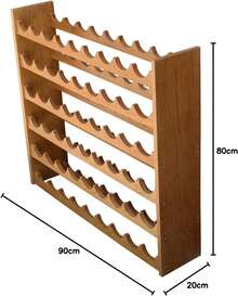 Cava de Madera de Pino para 54 Botellas de Vino - Mueble Elegante y Resistente con Diseño Moderno Color Aile - Ver 3