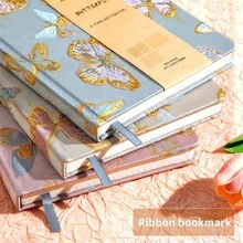 Buku Catatan Hardcover A5 - 240 Halaman Sampul Kulit Sintetis, 4 Tata Letak Halaman Dalam (Bergaris, Kosong, Titik-titik, Kotak-kotak) - Jurnal Tanpa Tanggal, Cocok Untuk Kantor, Bullet Journal, Hadiah Wanita, Catatan Rapat, dll. - Satu-Ukuran - View 4