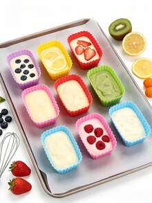 4/15/36pcs/Set Silicone Muffin Cups, Reusable Cupcake Liners, Non-Stick Cake Molds, Heat-Resistant Oven Baking Cups, Silicone Lunch Box Dividers Lunch Accessories Set, Back To School Supplies, Suitable For Home DIY Baking - Multicolor - View 2