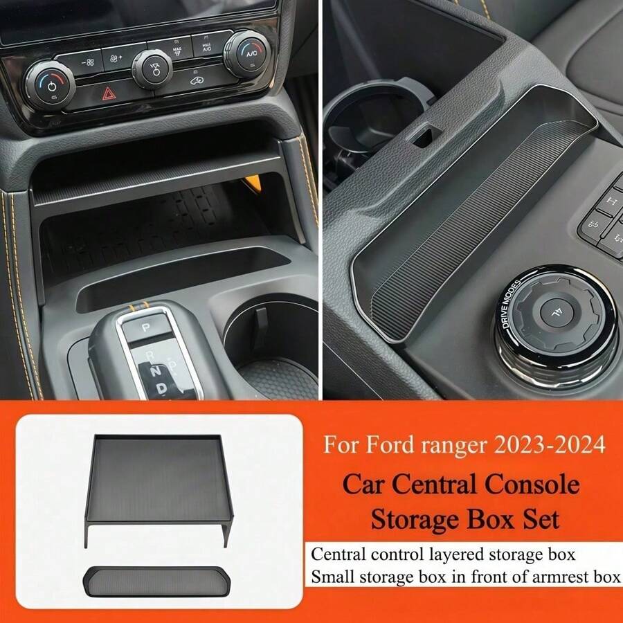 Center Console Organizer Storage Tray Insert Multi-Compartment Interior Box Fit 2023-2024 Ranger, Tidies Small Items - Ranger Storage Box - View 1