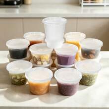 45 Sets Of Clear Plastic Storage Containers With Lids (8/16/24/32 Oz), PP Material, Heat-Resistant, Leak-Proof, Microwave , Reusable, Perfect For Dry Goods And Soups, Ideal For Family Gatherings, Restaurants, And Catering Services - 45 Sets - 查看 5