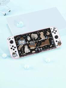 1pc Hand-Painted Cat Pattern, Suitable For New Switch2 (2025)/Switch OLED Game Console Accessories Transparent Glittery Shiny Protective Shell, Suitable For Joycon Controller Protective Case, Protect Your Beloved Console, The Best Gift For Switch Players - Multicolor - View 9