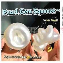 1pc Malleable Pearl Coconut Oil Squeeze Squishy Toys, Slow Rebound Sensory Pressure Ball, Soft Stress Relief Toy, Ideal Surprise Gift For Birthday, Christmas And Daily Relax For Adults - Multicolor - View 3