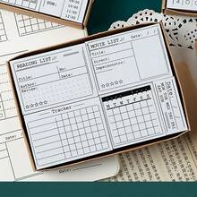 Retro Functional Wood Rubber Stamps, Journaling Planner Tracker Stamps For Time Management Daily Record Habit Challenge DIY Scrapbooking Supplies - A - View 4