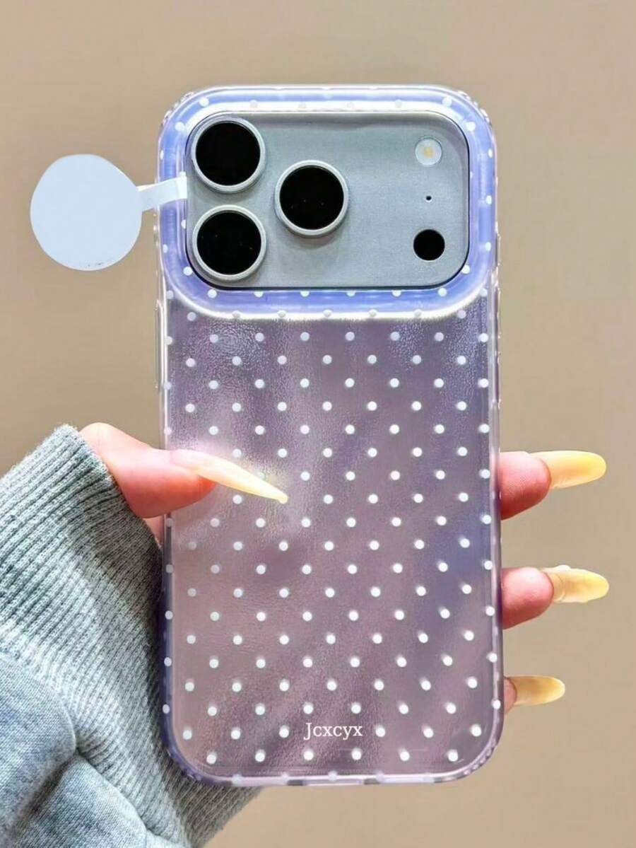 可愛閃粉極光波點不對稱水波紋亮面手機殼,適用於 iPhone 18 Pro Max 18 Pro 17 Pro Max 17 Pro 16 Pro Max 16 Pro 15 Pro Max 15 Pro 14 13 Pro Max Plus,防震後蓋禮物 - 紫色 - 查看 1