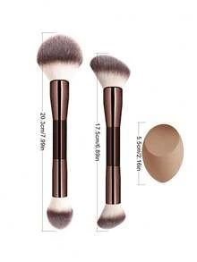ronshadow 2pcs Makeup Brushes With 3pcs Makeup Sponge Set, Gradient Soft Bristles Blush Powder Contour Brush, Beginner Face Makeup Tools - Multicolor - View 6