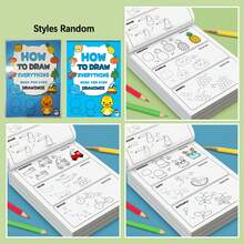 1pc Multi-Theme Step-By-Step Drawing Activity Book, Fruit Animal Transportation Sketching Practice Sheet, Indoor Leisure Handmade Art Supplies, Idle Sketching Gadget, Party DIY Craft Props, Commute Portable Art Set - Multicolor - View 10