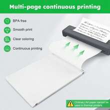 Kertas Termal A4, Kertas Cetak Termal untuk Printer Portabel, Kompatibel dengan Brother M08F-Letter, M08F M832, M833, M834, M835, M836 dan Model Printer Termal Letter Lainnya, Ukuran 8,27 Inci x 11,69 Inci - Putih - View 4