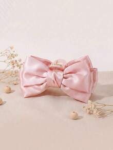 1/2/3pcs Simple And Fashionable Solid-Color Bow Claw Clips, Half-Up Half-Down Braided Hair Claw With Hair Claw As Headwear Accessories - Multicolor - View 4