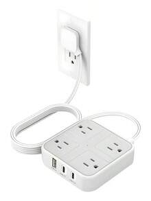 Multicontacto Extension 7 En 1 (4 Enchufes 1 Usb-b 2 Usb-c) Blanco - Tipo de Enchufe A USA (110-127V) - Ver 1