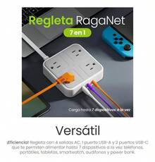 Multicontacto Extension 7 En 1 (4 Enchufes 1 Usb-b 2 Usb-c) Blanco - Tipo de Enchufe A USA (110-127V) - Ver 2