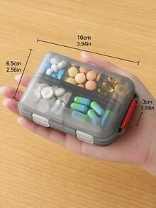 Portable Travel Pill Box, Dust-Proof & Moisture-Proof Reusable Medication Storage Box, Unisex, Suitable For Storing Vitamins - Multicolor - View 7