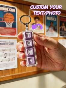 1pc Personalized Mechanical Keycap Keychain - Custom Design Or Text Keyboard Keycap Pendant, Crisp Stress Relief Finger Key Ring Accessory, Suitable For Office, Travel, Gift And More - Multicolor - View 2