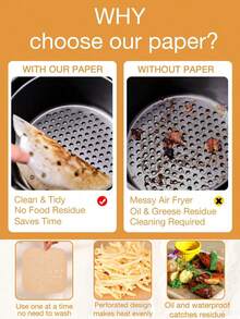 300pcs Square Perforated Air Fryer Baking Paper Liners, Unbleached Non-Stick Heat-Resistant Parchment Paper Cooking Mats, Suitable For Oven Baking, Fried Chicken, French Fries, Pizza, Kitchen Baking Supplies, Back To School And Holiday Cooking Essentials [200/100pcs] - Multicolor - View 12