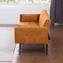 Best Choice Products Upholstered Futon Sofa Bed,Comfy Modular Foldable Sleeper Sofa 68″Fabric Couch Sleeper For Home,Dorm, Bonus Room, Compact Spaces. - 橘色 - 查看 8