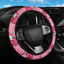 SANRIO 1Pc Hello Kitty Steering Wheel Cover Thickened Neoprene Universal, Car Additions For Cars SUV Etc, Hello Kitty Design Car Interior Additions, Add Brightness To Car Interior, Great Gift For Family And Friends - A - View 15