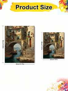 DIY Mediterranean Coastal Village Boat Landscape Digital Oil Painting Set (Unframed 8x12 / 16x20 Inches) Acrylic Paint, Suitable For Adult Beginners, Home Wall Decor, Unique Holiday Gift - Sets - View 3