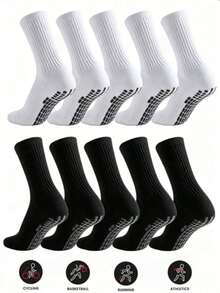 5 Pairs/10 Pairs Men's Non-Slip Rubber Sole Football Socks Sports Socks 2 Packs/4 Packs/6-Pack/8-Pack/10-Pack/20-Pack/30-Pack - Multicolor - View 1