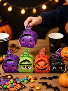 24pcs Halloween Baby Party Candy Gift Boxes, Foldable Paper Cookie Packaging Boxes, Baby Party Decorations, Baby Shower Gift Boxes, Trick Or Treat Candy Gift Storage Boxes, Party Favor Boxes, Baby Supplies - Multicolor - View 3