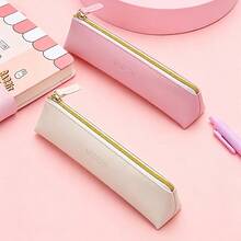 Pink + White Pencil Case - 2 Pcs Suitable For Students - Pink + White - 2 Pcs - View 7