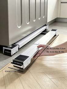Adjustable Length Stainless Steel Appliance Moving Rack With Wheels, Locking Safety Brake Device, Base Support, Quiet Home Foot Pads, Suitable For Moving Heavy Furniture. Bottom Equipped With Rubber Non-Slip Pads, Easily Move Wardrobes, Refrigerators, Washing Machines, Dryers And Other Heavy Appliances. - Multicolor - View 12