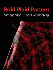1 pieza Vestido camisa a cuadros vintage para mujer, largo con cintura alta, línea A y dobladillo asimétrico, con cinturón ajustable, estilo versátil para combinar con todo, adecuado para el Día de San Valentín, boda, Navidad, regreso a la escuela, Día del Padre, boda, carnaval, boda, suministros de boda para novia de playa, regalo, despedida de soltera, viaje, maestro, estudiante, vacaciones. - Multicolor - Ver 7
