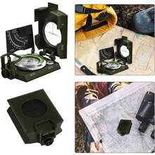 Militärgrüner Multifunktionskompass mit Neigungsmesser, fluoreszierendem Zifferblatt und Visierlinse für Camping, Wandern, Jagen, Bergsteigen und Outdoor-Navigation - Armeegrün - Übersicht 6