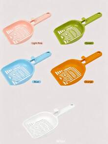 2/1pc Cat Litter Scoop, Long‑Handle Hollow‑Out Plastic Cat Poop Shovel, Large‑Hole Sifting Kitty Litter Cleaner, Non‑Slip Handle Pet Waste Scooper, Cat Sand Cleaning Tool For Indoor Cats Cat Accessories Cats Stuff Poop Scoop Christmas - Multicolor - View 10