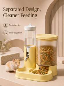 1 buah Set Tempat Makan & Dispenser Air Hewan Peliharaan 2-in-1, Mangkuk Makanan Anjing & Kucing Otomatis Kapasitas Besar dengan Botol Air, Stasiun Makan Hewan Peliharaan Anti Selip yang Mudah Diisi Ulang, Cocok untuk Penggunaan di Dalam Rumah - D - View 2