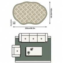 1件裝歐式現代奢華古典幾何花卉植物元素軟絨仿羊絨地毯，適用浴室、廚房、玄關、走廊、床邊、客廳、臥室等，四季通用機洗不對稱大尺寸地板墊，美學家居裝飾 - 彩色 - 查看 19