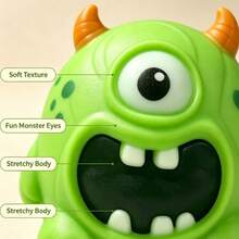 Mash Monsters Squishy Toy, Green One-Eyed Monster Smusher Squishy Slow Rising Soft TPR Squeeze Stress Relief Toy, Anti-Anxiety Fidget Sensory Toy For Kids Adults Halloween Party Gift - Multicolor - View 4
