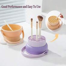 Makeup Brush Cleaning Palette, Portable Makeup Brush Cleaning Mat, Beauty Brush Cleaning And Drying Tool, Suitable For Makeup Brushes, Puffs And Sponges, Quick Makeup Tool Dry Cleaning Box, Giveaways - Drying Basket - View 10