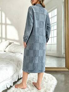 Women Lounge Dresses - Navy Blue - View 2