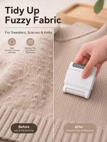 Double-Sided Manual Fabric Lint Remover And Pet Hair Remover, Portable And Easy To Use, Suitable For Sofas And Sweaters, Reusable, Designed To Care For Your Clothes - Multicolor - View 6