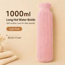 1pc Extra Large Capacity Rechargeable Hot Water Bag, Thickened Durable Warm Water Bag, Portable Bed Foot Warmer, Suitable For Sleep Warmth And Foot Warming, Practical Winter Home Warming Accessory, Daily Use On Cold Nights, Holiday Gift - Multicolor - View 8