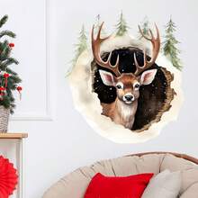 Christmas 3D Wall-Breaking Effect Funny Santa Claus Decorative Wall Sticker Toilet Sticker Bathroom Background Wall Decoration PVC Self-Adhesive Sticker Christmas Party Decoration - One Piece In Multiple Colors - View 12