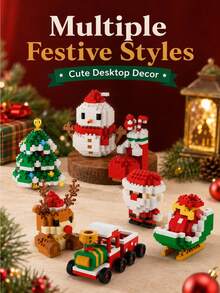 Christmas Mini Building Block Set, Santa Claus Snowman Reindeer Christmas Tree Building Model, DIY Assembly Educational Toy, Holiday Desktop Decor, Suitable For Children And Collectors As Holiday Gift - Multicolor - View 8