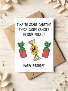 1pc "Time To Start Carrying These Fancy Candies" Birthday Card With Envelope, Humorous "We're Getting Old" Style, Suitable For 40th, 50th Birthday, For Friends And Colleagues, Blank Inside - Multicolor - View 7