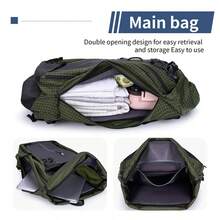 Ransel Hiking Tahan Air, Ransel Perjalanan dengan Kompartemen Laptop, Banyak Kantong, Tali Pengikat Tongkat, Strip Reflektif, Bagian Belakang yang Bernapas, Tali Dada & Pinggang yang Dapat Diatur, 3 Cara Membawa, Bagian Atas yang Dapat Diperluas, Tahan Aus. - Hitam - View 6